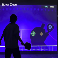 Juego Interactivo de Pickleball con Proyección, Simulación de Entrenamiento Multijugador en Interiores, Juegos Interactivos de Pared con Realidad Aumentada y 20 Juegos