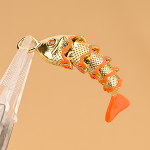 Pendentifs personnalisables en forme de carpe, pendentifs en forme de koï, en laiton plaqué or, pour la fabrication de bijoux et d'ornements - Product Image 5