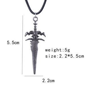 Collana con Ciondolo Spada Frostmourne di World of Warcraft ZRM, Design Vintage in Lega di Zinco, Regalo Unisex per Anniversario - Product Image 2