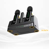 Microphone Lavalier Sans Fil 2-en-1 Mini Micro avec Réduction de Bruit Audio pour Vlog, Podcast en Direct et Créateurs de Contenu