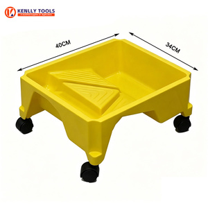 Bac à <span class=keywords><strong>peinture</strong></span> mobile de 12 pouces avec <span class=keywords><strong>roues</strong></span>, bac à <span class=keywords><strong>peinture</strong></span> en plastique robuste pour pinceaux, <span class=keywords><strong>peinture</strong></span> intérieure et extérieure - Product Image 2