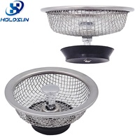 Filtre de vidange pour évier de cuisine en acier inoxydable moderne et durable, crépine en métal perforé avec bouchon