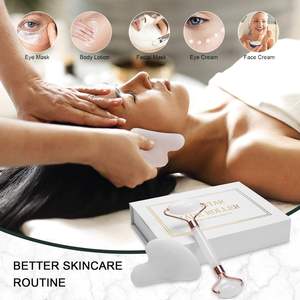 Benutzer definierte Logo Natural White Jade Gesichts rolle für Anti-Aging Beauty <span class=keywords><strong>Gua</strong></span> <span class=keywords><strong>Sha</strong></span> Rollen für Gesicht Augen Hals Pflege - Product Image 5