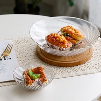 Nouvel ensemble de 3 plats à fruits, coupelles à dessert et saladiers en verre transparent, design moderne et créatif, pour cocktails et centre de table fonctionnel à la maison