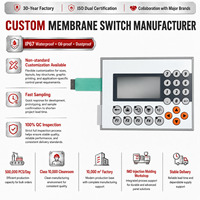 Teclado de Membrana con Membrana de Policarbonato en Relieve Impermeable OEM, Superposición Gráfica para Dispositivos de Comunicación