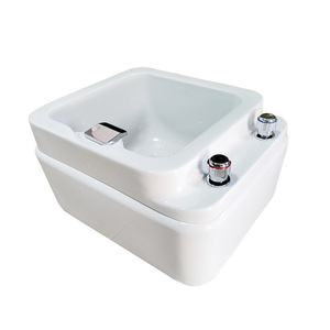 <b>White</b> <b>Acrylic</b> Pedicure Basin Foot Spa Wash Basin Massage Foot Sink for Salon and Home Use - Product Image 2