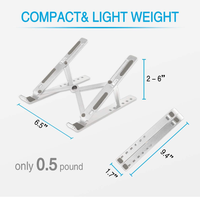 Organisateur ergonomique en aluminium réglable en hauteur pour ordinateur portable Support pour tablette PC pour support de bureau