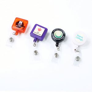 Lanières promotionnelles personnalisées blanches pour grossistes avec porte-badge et mousqueton - Product Image 2