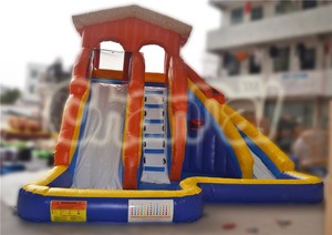 Parque Acuático Inflable para Patio Trasero y Tobogán, Isla Acuática Inflable con Tobogán en Venta - Product Image 4