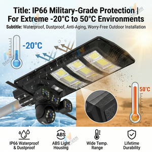 Lampadaire solaire tout-en-un haute performance avec <span class=keywords><strong>batterie</strong></span> 40Ah, étanche IP65, pour extérieur, avec caméra 4K - Product Image 5