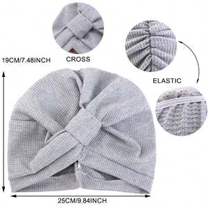 Pañuelo para la Cabeza Pre-atado Estilo Europeo Americano, Color Sólido, Multifuncional, Elástico, de Algodón, Hiyab Interior para Damas - Product Image 4