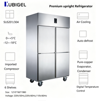 Lemari Pendingin Vertikal Komersial 4 Pintu, Pendingin Udara, Kulkas, Chiller, Kontrol Digital, Sistem Defrost Otomatis untuk