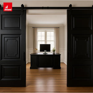 Puertas Corredizas Dobles de Madera Maciza de Roble Blanco con Sistema de Deslizamiento, Estilo Granero, Color Blanco Personalizado para Interiores de Casas - Product Image 6