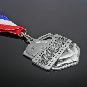 Vente en gros de nouveaux modèles de médailles et trophées en alliage 3D en forme de boule de bowling, cadeaux pour réunions sportives, logo personnalisé, médailles de bowling - Product Image 5