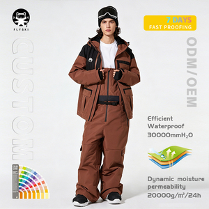 FLYSKI Wholesale Chocolate Brown <b>Ski</b> Jacket Earthy Tones Quiet Luxury Winter Coat 30000mm Waterproof Insulated Factory Supply - Product Image 1