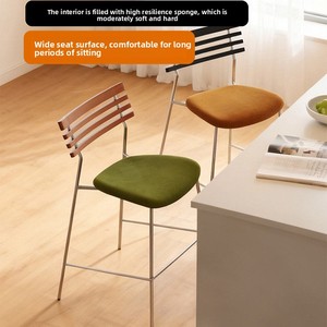 Tabouret de <span class=keywords><strong>bar</strong></span> commercial de luxe, stable, chromé, minimaliste, moderne, avec cadre en métal et revêtement en velours, hauteur <span class=keywords><strong>comptoir</strong></span>, pour la restauration et l'hôtellerie - Product Image 5