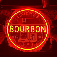 Neonawall - Lumière néon personnalisée Bourbon, enseigne LED gravée sur mesure pour la décoration murale de bar, pub, restaurant, cadeau