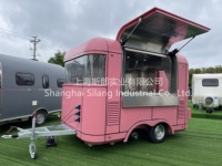 Norme européenne nouvelle caravane carrée mobile café bar bar à bière rouge sauqre remorque alimentaire