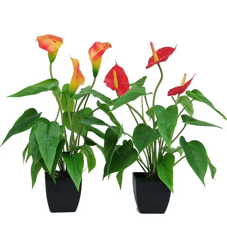 China Kunstmatige Bloem Calla Lelie Groothandel Boeket Decoratieve Simulatie Plant Bonsai In Bulk Voor Home Decor