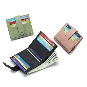 Carteira curta feminina simples e casual para cartão de crédito, porta-cartões com slot para vários cartões, carteira feminina de moda de grande venda, 2024