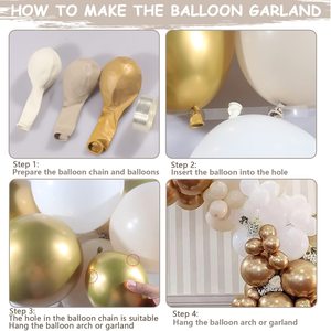 124 Pcs White <strong>Nude</strong> <strong>Balloons</strong> Arch Kits with Metallic Chrome Gold Sand White Latex <strong>Balloons</strong> Chain Set Boho Wedding Baby Shower - Product Image 6