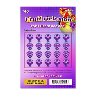 Carte à gratter de loterie pour gagner de gros prix, impression personnalisée, style, taille, matériau, revêtement UV, échantillon de design - Product Image 2