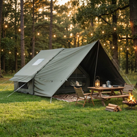 Tente gonflable automatique de luxe pour 2 à 6 personnes, grande capacité, imperméable, en coton, portable, pour le camping en plein air, abri épais résistant à la pluie