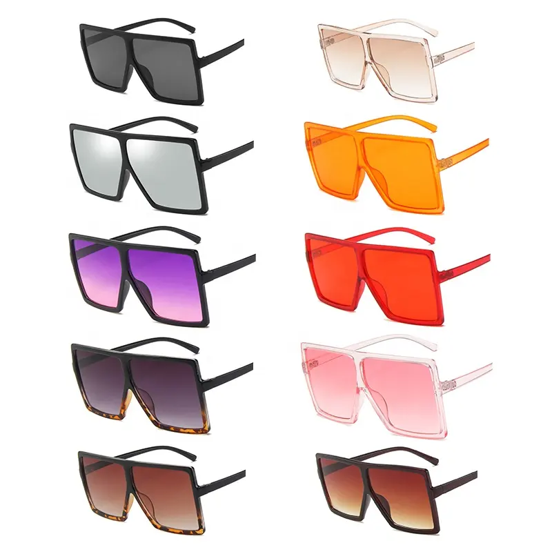 Fashion 2022 Sun Glasses Custom Sunglasses Oversized Shades Custom Logo Square Big Frame Women Sunglasses