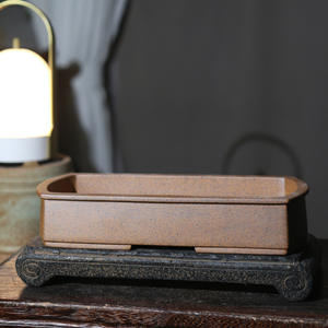 Высокое качество Zisha Фиолетовый песчаный прямоугольный узкий бассейн ручной горшок для сжигания дров бонсай Настольный горшок для посадки подвесной цветочный горшок - Product Image 4