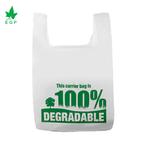 <strong>Customized</strong> Logo 100% Biodegradable Carbon Dioxide T-Shirt Bags <strong>PLA</strong> for Shopping &amp; Exhibitions Heat Seal - Product Image 3