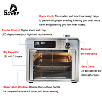Four à convection électrique de comptoir, combinaison de friteuses à air intelligentes, grille-pain, friteuse numérique sans huile pour la maison