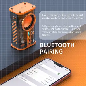 Speaker Bluetooth Mecha desain transparan kustom dengan lampu pengisi daya untuk laptop Parlantes Bluetooth