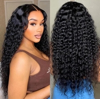 13x4 transparente encaje frontal Bob peluca cabello humano ondulado profundo rizado 180% densidad agua ondulación encaje frente peluca para mujeres