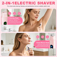 Épilateur électrique rechargeable pour femme avec batterie au lithium, alimentation USB, écran LCD, sans douleur, étanche IPX7, usage domestique
