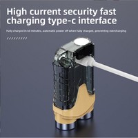 Mini lampe torche LED IP65 avec porte-clés, rechargeable par USB-Type-C, protection contre les surcharges de batterie, ultra-légère, portée du faisceau de plus de 500 m