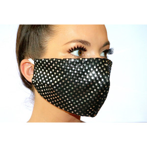 Nero e argento sparkle dot maschera per il viso - Product Image 3