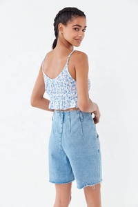 Plissé Denim Short Bermudas - Product Image 3