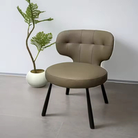 Chaise en métal et cuir légère et imperméable avec dossier, de haute qualité, durable, convient aux petites pièces et aux chambres à coucher