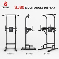 Torre de Ejercicios Multifuncional SJ80, Barra de Dominadas, Estación de Flexiones, Altura Ajustable, Soporte para Entrenamiento en Casa