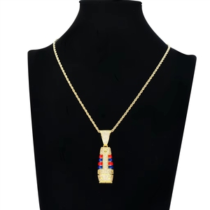 Collar con colgante de máquina de cortar pelo de latón con circonitas cúbicas para hombre, estilo hip hop, <span class=keywords><strong>cadena</strong></span> de moda - Product Image 5