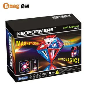 BMAGデザイン磁気LEDライト3Dビルディングブロック新しいプラスチックDIYおもちゃモデルおもちゃ教育玩具ABSブロックセット