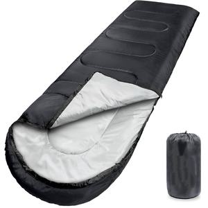 ถุงนอนโพลีเอสเตอร์กันน้ำสีดำระบายอากาศได้ดีสภาพอากาศหนาวเย็นสำหรับปีนเขาและกิจกรรมเดินป่าน้ำหนักเบามากแบบพกพา - Product Image 1