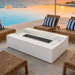 Gnee Garden – Brasero d'extérieur moderne au bioéthanol, autoportant, en acier inoxydable, rectangulaire, avec verre, chauffage écologique - Product Image 5