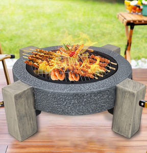 आधुनिक आउटडोर गार्डन फायर पिट के साथ आधुनिक आउटडोर गार्डन फायर पिट धातु स्पार्क स्क्रीन और पोकर - Product Image 6