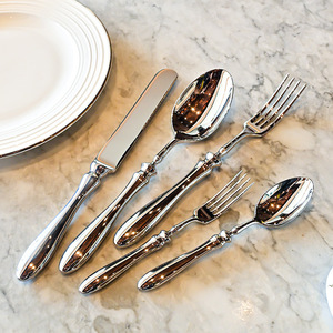 Ensemble de couverts de luxe en acier forgé monobloc avec manche en gourde, comprenant couteau de table, fourchette à dessert et cuillère à coquillage, robuste pour mariages - Product Image 2
