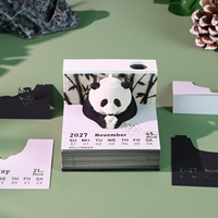 Bloc-notes 3D Panda, calendrier magique, bloc-notes de bureau, décoration de bureau, papeterie animale mignonne, cadeau d'anniversaire de luxe, cadeau promotionnel d'entreprise
