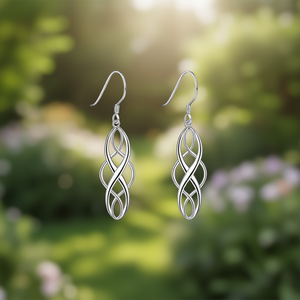 Pendientes Colgantes Geométricos Blancos Champán, Aleación Plateada, Joyería Clásica para Mujer, Pendientes de Moda para Fiesta - Product Image 2