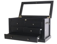 Étui à couteaux de poche à 3 couches avec couvercle en verre et tiroir, étuis à couteaux en bois pour collections pour hommes Idées cadeaux
