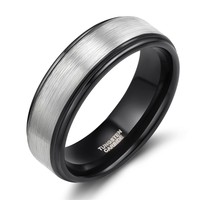 Zhongzhe Schmuck Wolframringe Großhandel Silber, Schwarz, Gold, Blau Klassischer Breiter 4/6/8mm Wolframring für Männer Frauen Geschenk