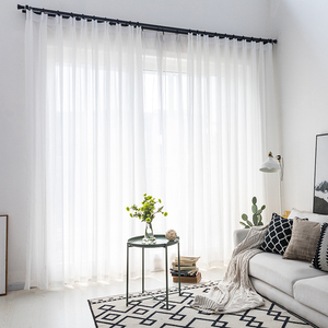 Innermor Tùy Chỉnh Rắn Trắng Dọc Sọc Vải Tuyn Rèm Cửa Mềm Phòng Khách Phòng Ngủ Rèm Cửa Nhà Bếp - Product Image 2